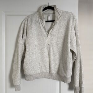 Women’s Gray Crop Quarter-Zip Sweater